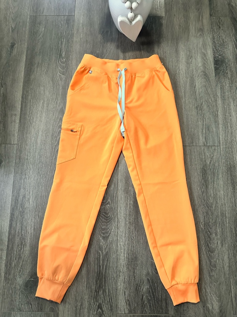 Figs Orange Jogger-Style Pants with Drawstring